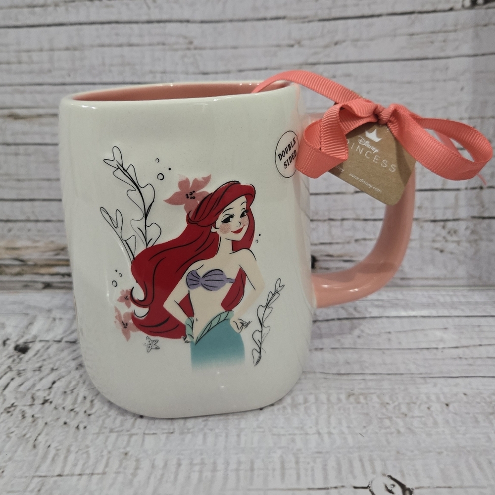 Rae Dunn Little Mermaid Mug, 16oz Ceramic Ariel Coffee Cup, Dbl Sided